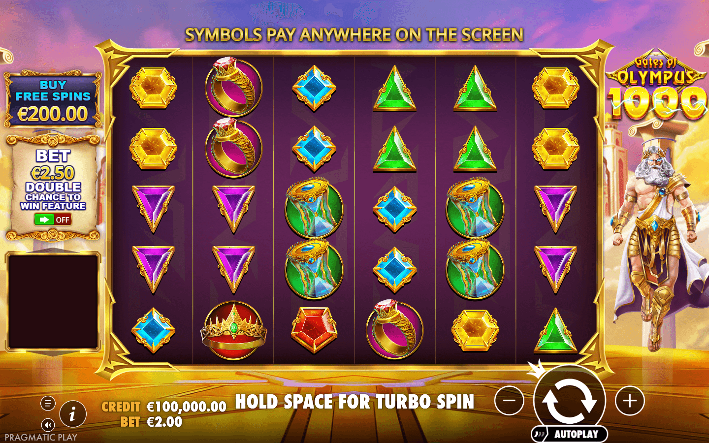 Gates of Olympus 1000 game screen
